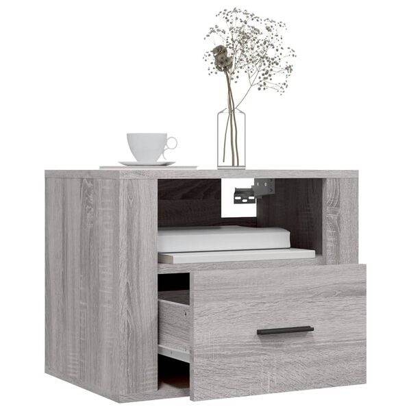 vidaXL Tables de chevet murales 2 pcs Sonoma gris 50x36x40 cm