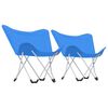 vidaXL Chaise de camping pliable Forme de papillon lot de 2 Bleu