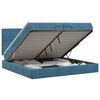 vidaXL Lit ottoman avec matelas Bleu fonc&eacute; 200 x 200 cm Velours