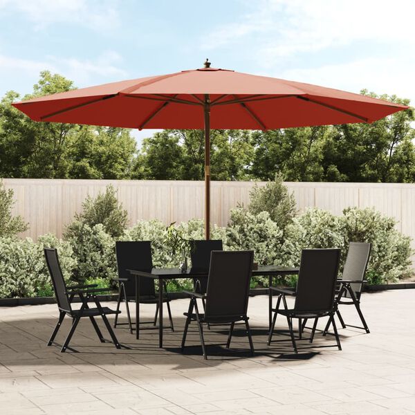 vidaXL Parasol de jardin avec m&acirc;t en bois terre cuite 400x273 cm