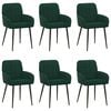 vidaXL Chaises de salle &agrave; manger 6 pcs Velours (V) Vert fonc&eacute;