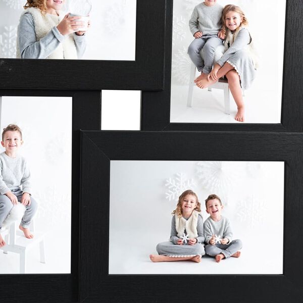 vidaXL Collage de cadres photo pour photo de 4x (13x18 cm) Noir MDF