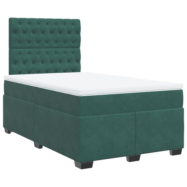 vidaXL Sommier &agrave; lattes de lit avec matelas vert fonc&eacute; 120x190 cm