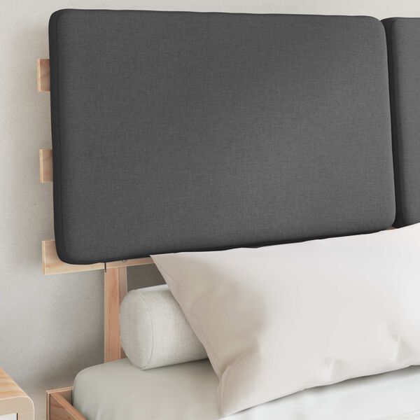 vidaXL Cadre de lit avec tête de lit rembourrée Gris foncé