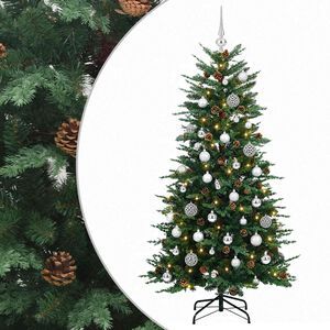vidaXL Sapin de No&euml;l artificiel avec boules 120 cm 150 LED Blanc chaud