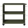 vidaXL Chariot &agrave; outils avec &eacute;tag&egrave;re Vert olive 75 x 35 x 73 cm