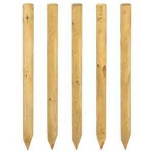 vidaXL Poteaux de cl&ocirc;ture 5 pi&egrave;ces Vert 120 cm Bois de pin massif