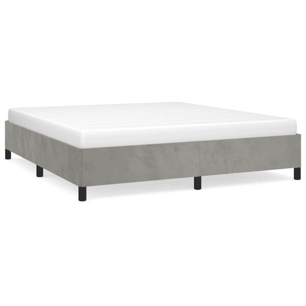 vidaXL Cadre de lit sans matelas gris clair 180x200 cm velours