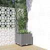 vidaXL Jardini&egrave;re avec treillis Gris clair 40x40x136 cm PP