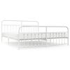 vidaXL Cadre de lit m&eacute;tal sans matelas et pied de lit blanc 200x200 cm