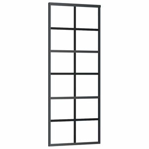 vidaXL Porte coulissante Verre ESG et aluminium 76x205 cm Noir