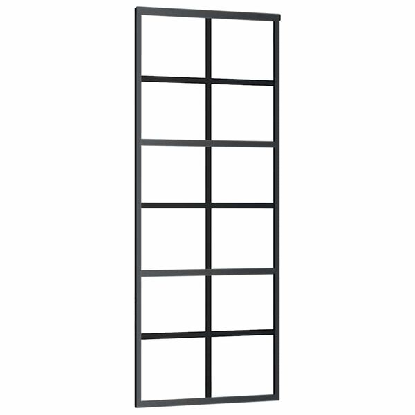 vidaXL Porte coulissante Verre ESG et aluminium 76x205 cm Noir