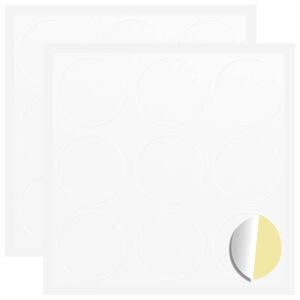 vidaXL Autocollant 2 pi&egrave;ces Blanc &Oslash; 20 x 0,5 mm Papier