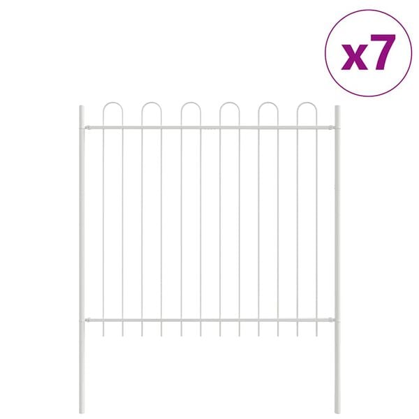 vidaXL Cl&ocirc;ture de jardin 7 pcs Blanc 11,9 x 1,5 m