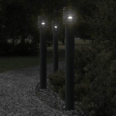 vidaXL Lampadaire d'extérieur noir 110 cm acier inoxydable