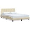 vidaXL Cadre de lit sans matelas Hanko cr&egrave;me 140x200 cm tissu