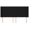 vidaXL T&ecirc;te de lit avec oreilles Noir 183x16x118/128 cm Tissu