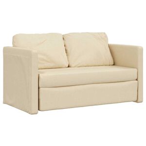 vidaXL Canap&eacute;-lit 2 en 1 cr&egrave;me 112x174x55 cm tissu
