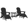 vidaXL Chaise de jardin 3 pcs Noir Poly&eacute;thyl&egrave;ne