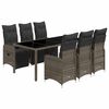 vidaXL Ensemble de bistro de jardin 7 pcs coussins gris poly rotin