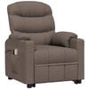 vidaXL Fauteuil de massage Taupe Tissu