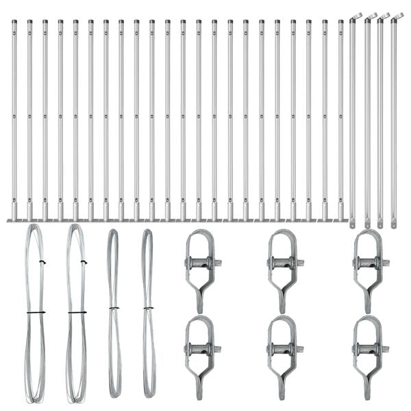 vidaXL Poteau de cl&ocirc;ture. 26 pcs Gris 3,2 x 3,2 x 110 cm