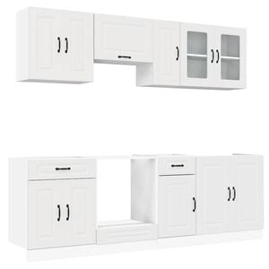 vidaXL Ensemble d'armoires cuisine 8pcs Kalmar blanc bois d'ing&eacute;nierie