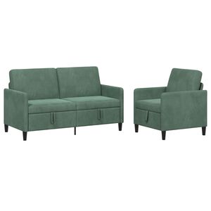 vidaXL Canap&eacute; avec rangement 2 pc Vert Mer Polyester