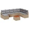 vidaXL Ensemble de canap&eacute; de jardin 9 pc Beige et Gris clair polyrotin