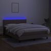 vidaXL Sommier &agrave; lattes de lit avec matelas LED Taupe 140x190 cm Tissu