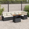 vidaXL Ensemble de canap&eacute; de jardin 7 pcs Noir Poly rotin