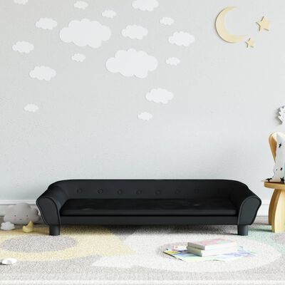 vidaXL Canapé pour enfants noir 100x50x26 cm velours