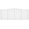 vidaXL Paniers à gabions arqués 7 pcs 400x50x140/160 cm Fer galvanisé