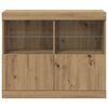 vidaXL Buffet LED Marron 81 x 37 x 66,5 cm Bois d'ing&eacute;nierie
