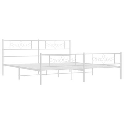 vidaXL Cadre de lit métal sans matelas et pied de lit blanc 200x200 cm