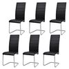 vidaXL Chaises &agrave; manger cantilever lot de 6 noir similicuir