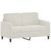 vidaXL Canap&eacute; &agrave; 2 places Cr&egrave;me 120 cm Velours
