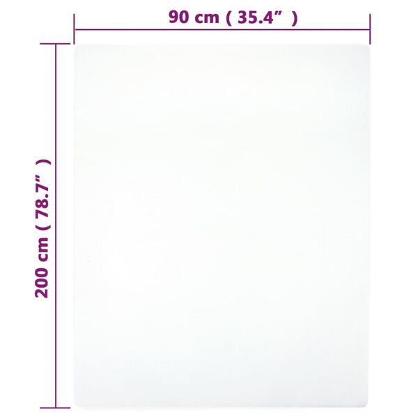 vidaXL Draps-housses Jersey 2 pcs Blanc 90x200 cm Coton