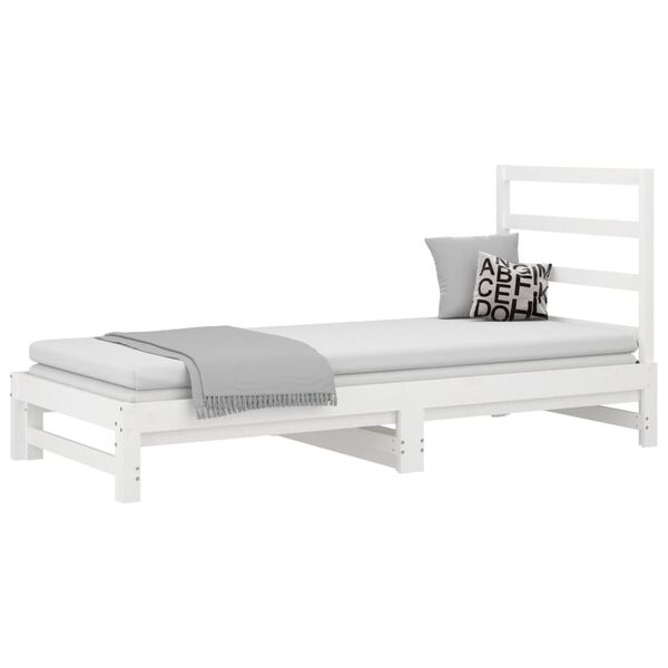 vidaXL Lit coulissant sans matelas blanc 2x(90x190) cm
