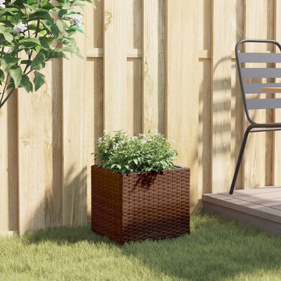 vidaXL Jardinière marron 36x30x32 cm résine tressée