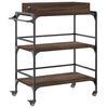 vidaXL Chariot de cuisine ch&ecirc;ne marron 81,5x41x92,5 cm bois ing&eacute;nierie
