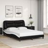vidaXL Cadre de lit sans matelas Hvar noir et blanc 120x200 cm similicuir