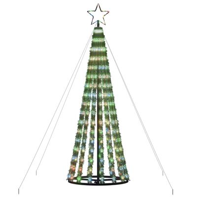 vidaXL Arbre de Noël lumineux conique 275 LED colorées 180 cm