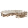 vidaXL Ensemble de canap&eacute; de jardin 12 pcs Blanc Naturel et Cr&egrave;me