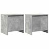 vidaXL Tables de chevet 2pcs gris b&eacute;ton 45x34x44,5cm bois d&rsquo;ing&eacute;nierie