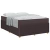 vidaXL Cadre de lit avec matelas Marron fonc&eacute; 140 x 200 cm tissu