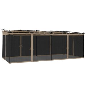 vidaXL Tonnelle avec parois en filet taupe 6x3 m acier