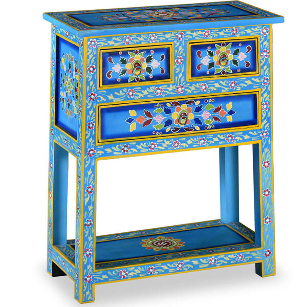 vidaXL Buffet avec tiroirs Bois massif de manguier Peinture turquoise