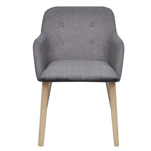 vidaXL Chaises à manger lot de 6 gris clair tissu et chêne massif