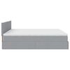 VidaXL Cadre de lit ottoman et matelas gris clair 200x200cm tissu